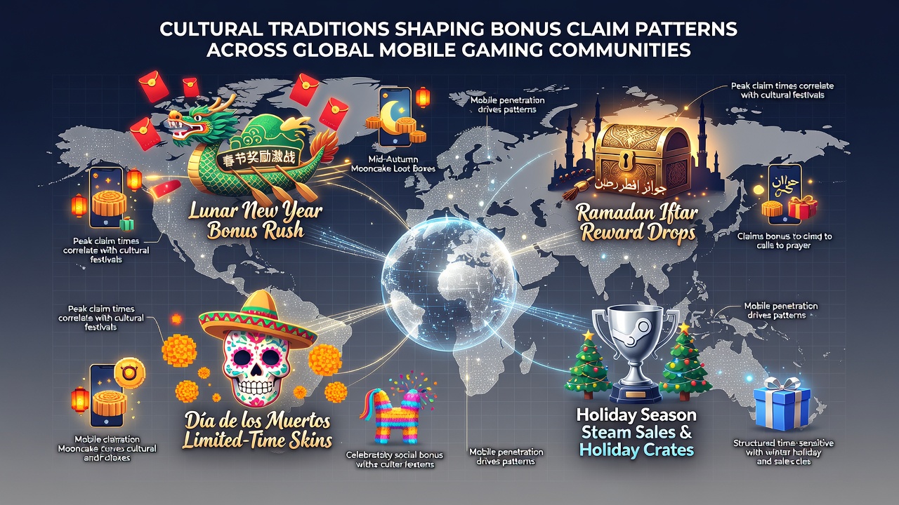 Players in diverse cultural settings accessing mobile gaming bonuses shaped by regional traditions