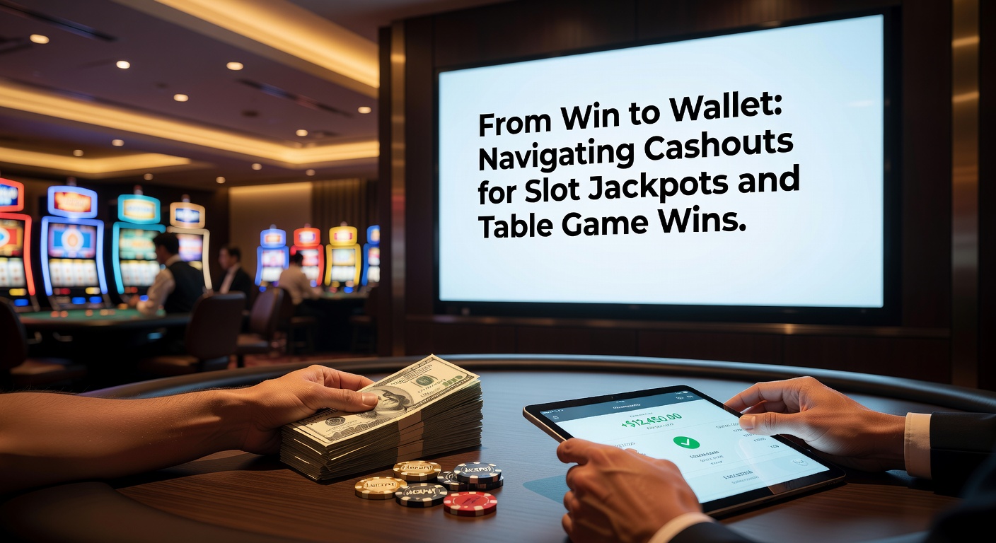 Casino cashier processing a jackpot payout, handing over a check to a smiling winner while filling out forms