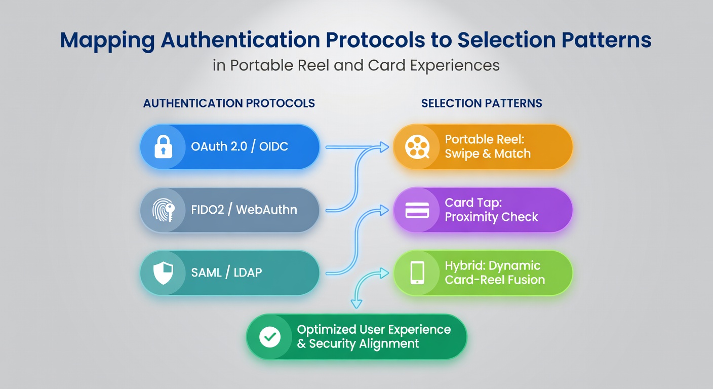Diagram illustrating authentication flows mapped to user selection interfaces on mobile gaming devices
