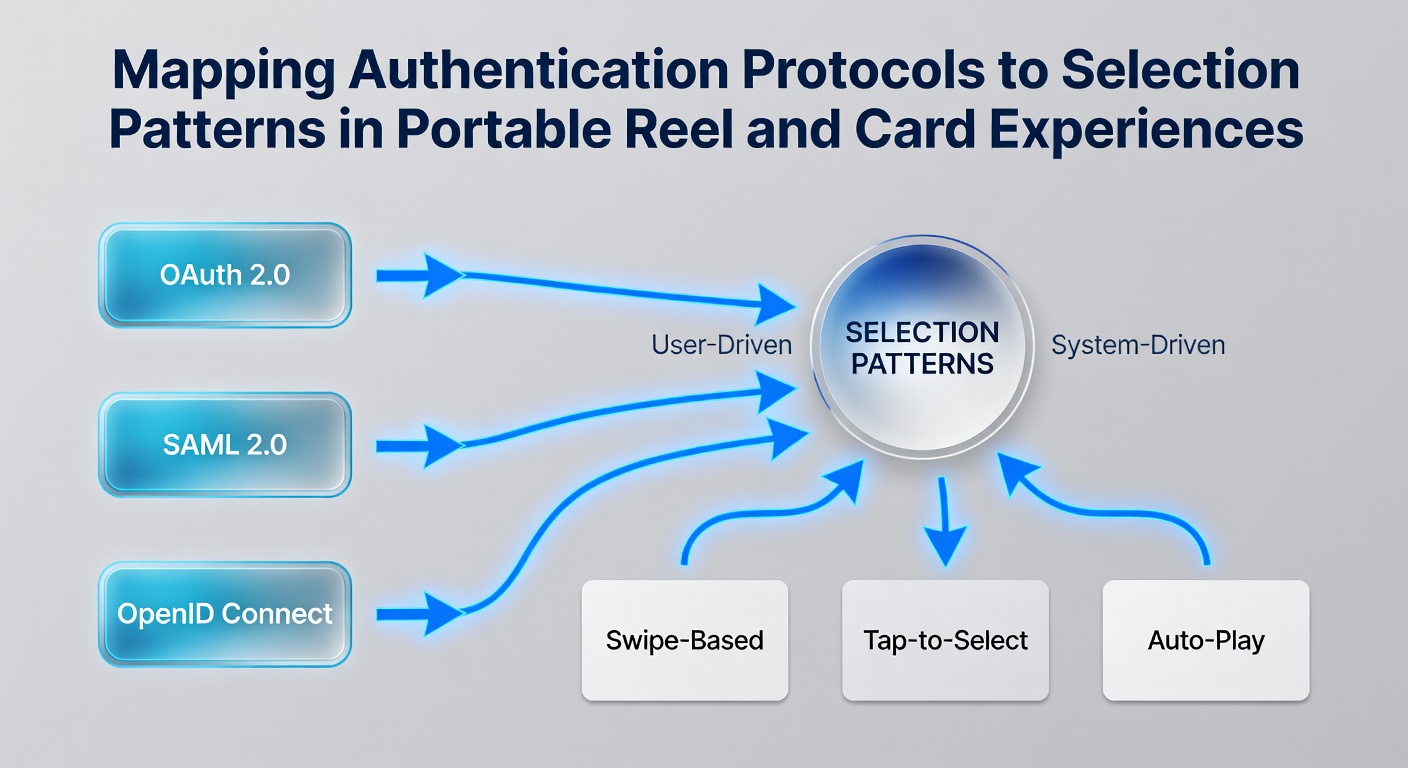 Flowchart showing protocol stages linked to specific reel and card selection actions on portable screens