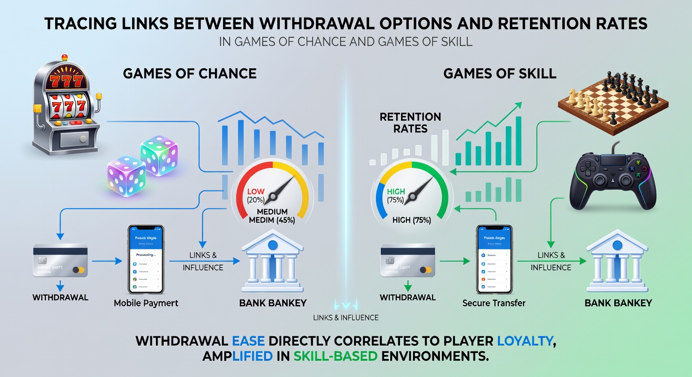 Graph comparing retention rates for games of chance versus skill on handheld devices